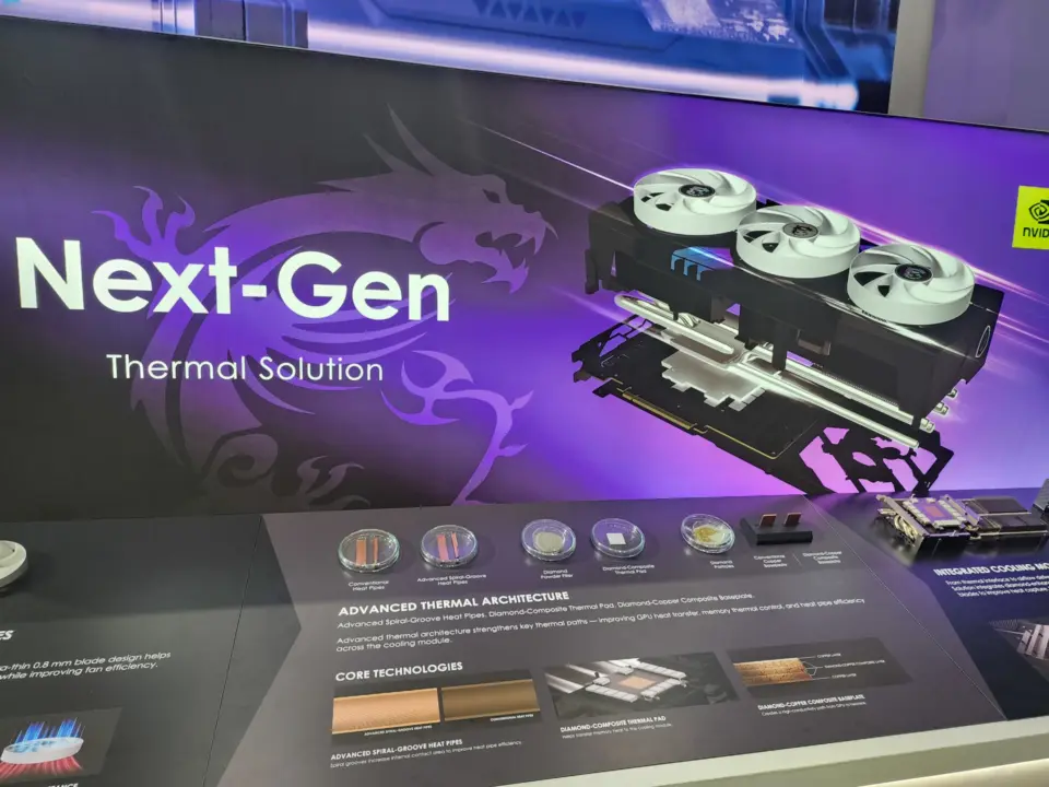 MSI Showcases Diamond-Composite Cooling & Safe 16-Pin Tech for Next-Gen RTX GPUs