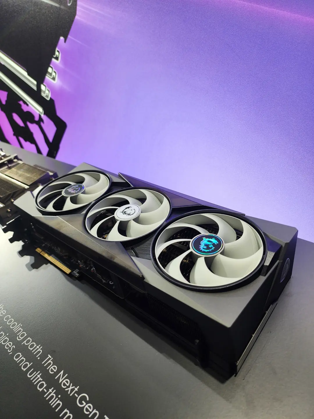 Ultra-thin metal fan blades on MSI graphics card
