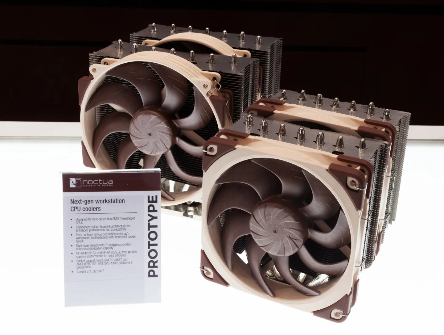 Noctua NH-L12 low-profile cooler prototype shown at Computex 2026