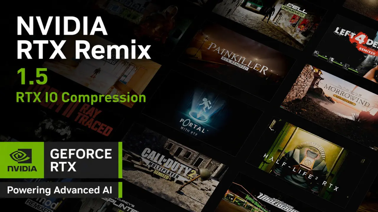 NVIDIA RTX Remix interface showing game assets