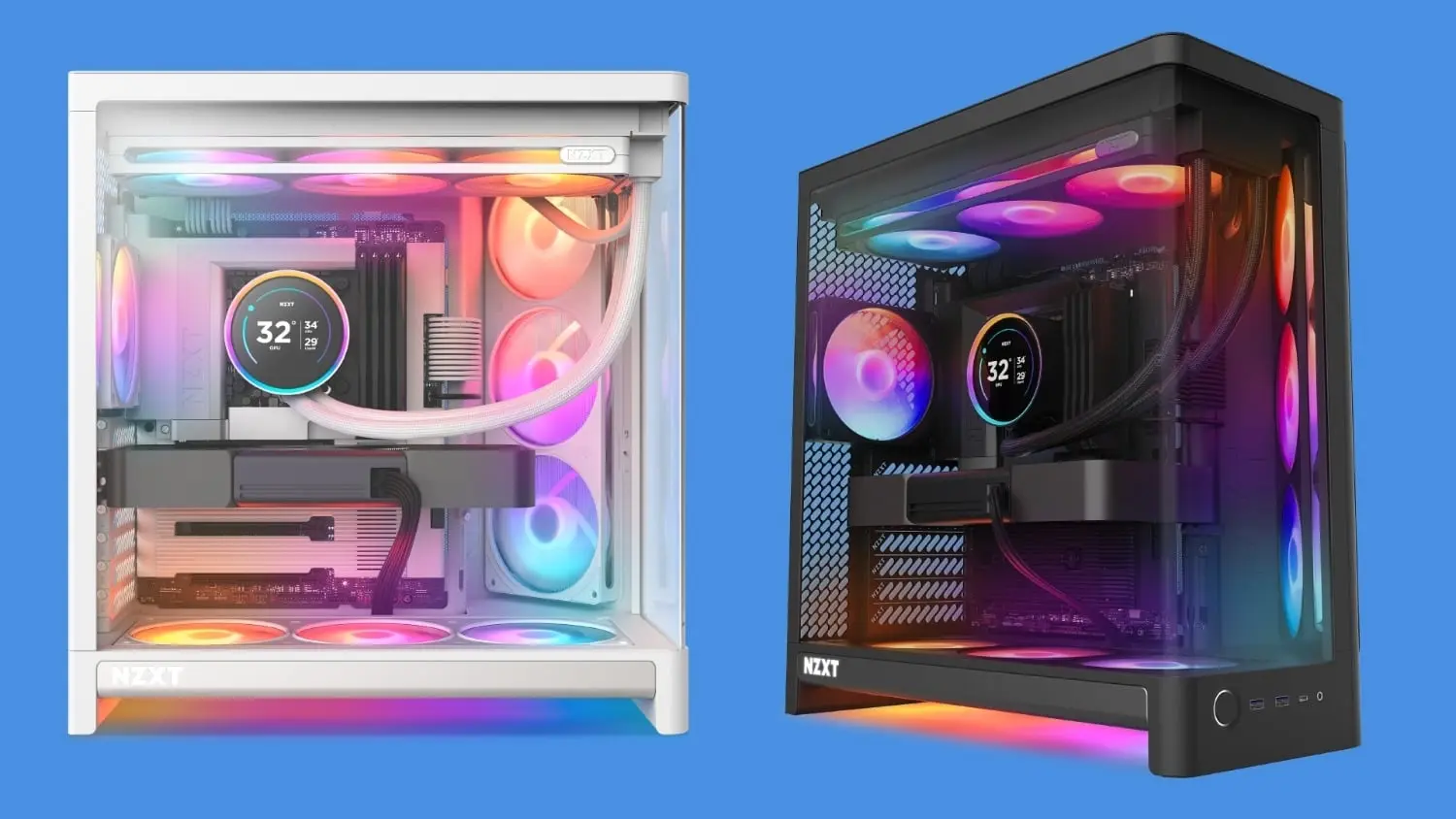 NZXT H6 series case with curved tempered glass panel