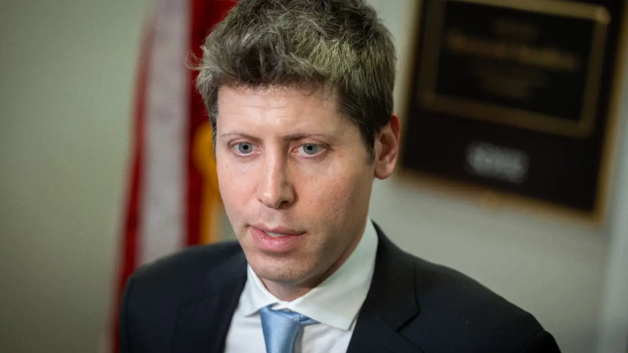 OpenAI CEO Sam Altman speaking at a conference