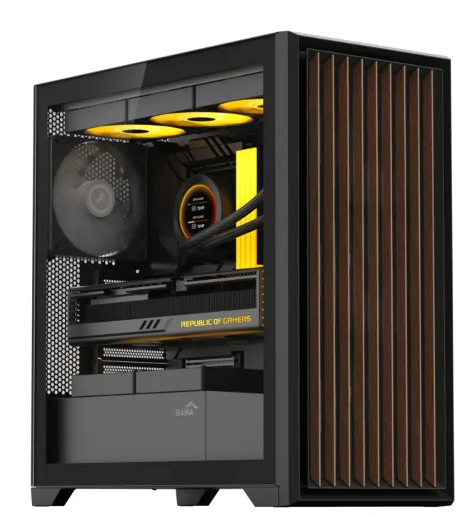 SAMA MuFeng 5 PRO Case Launches with Solid Wood Front Panel and 4 Fans