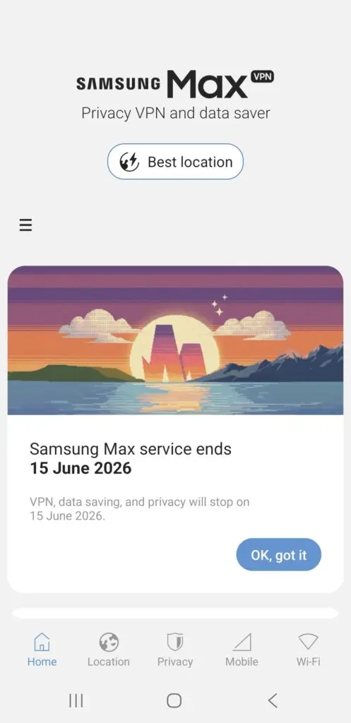 Samsung Max VPN app icon