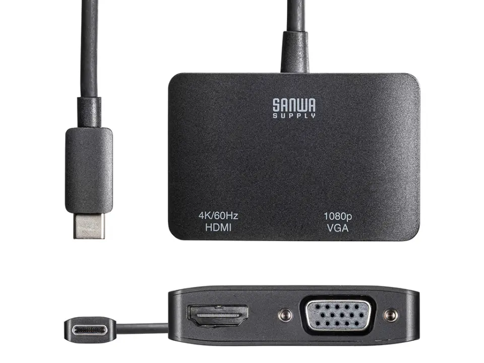 Sanwa Supply USB-C to HDMI+VGA Adapter Enables Triple Display Setup