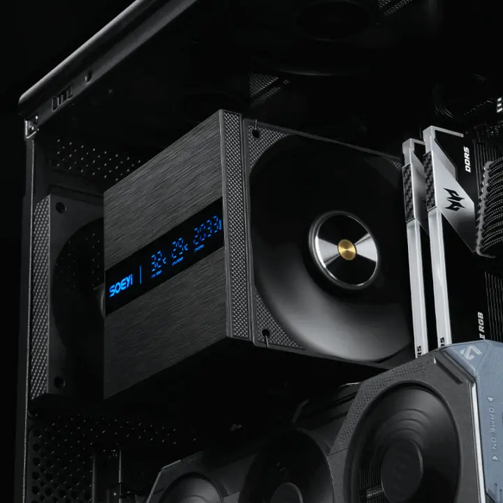 Shuo Yi Kunpeng CL6N air cooler with magnetic LCD screen mounted on top