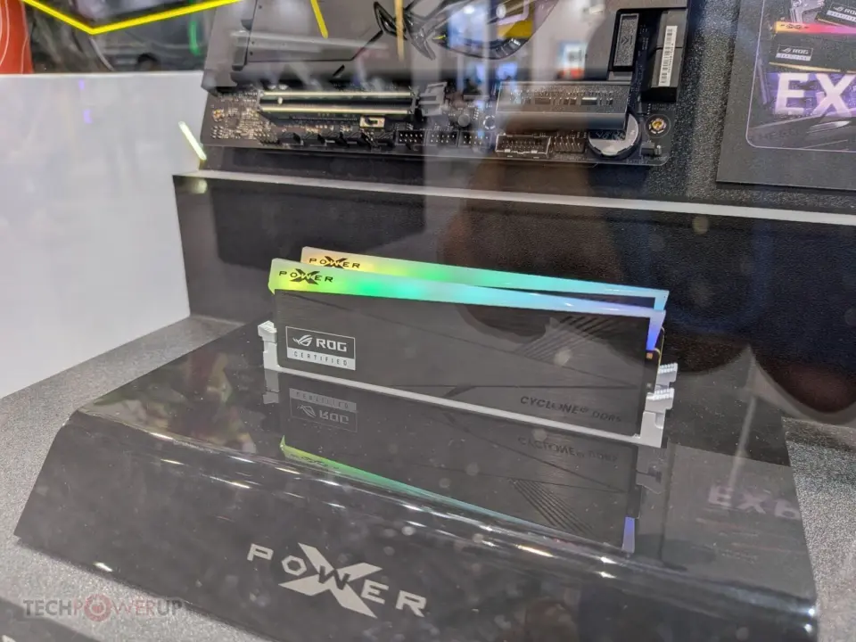 Silicon Power XPower Cyclone DDR5 memory kits and XS90 SSD on display at Computex 2026