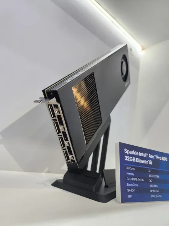 Sparkle Intel Arc Pro B70 32 GB Single Slot Blower GPU Announced
