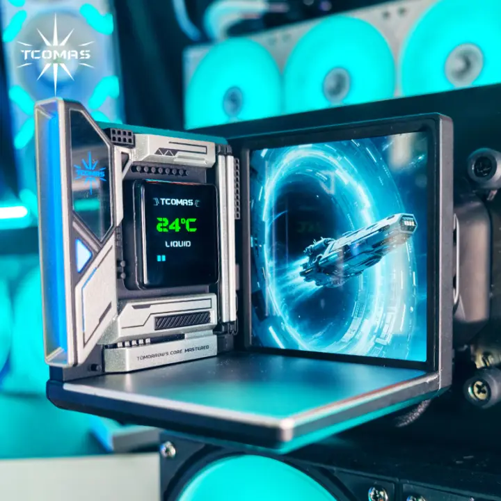 TCOMAS CUBE D3 Liquid Cooler Concept Features Micro ATX Motherboard Display