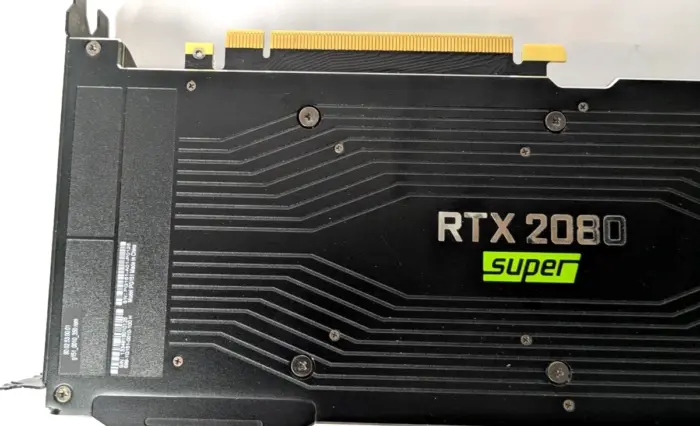 NVIDIA GeForce RTX 2080 Ti SUPER prototype with glossy front plate and black backplate