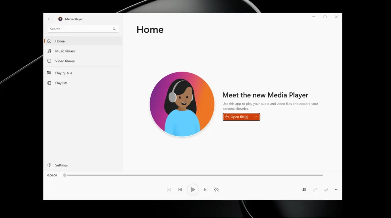 Windows 11 Media Player interface