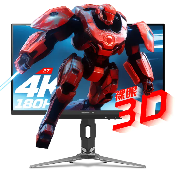 Acer Predator XB273K 3D monitor displaying 3D content