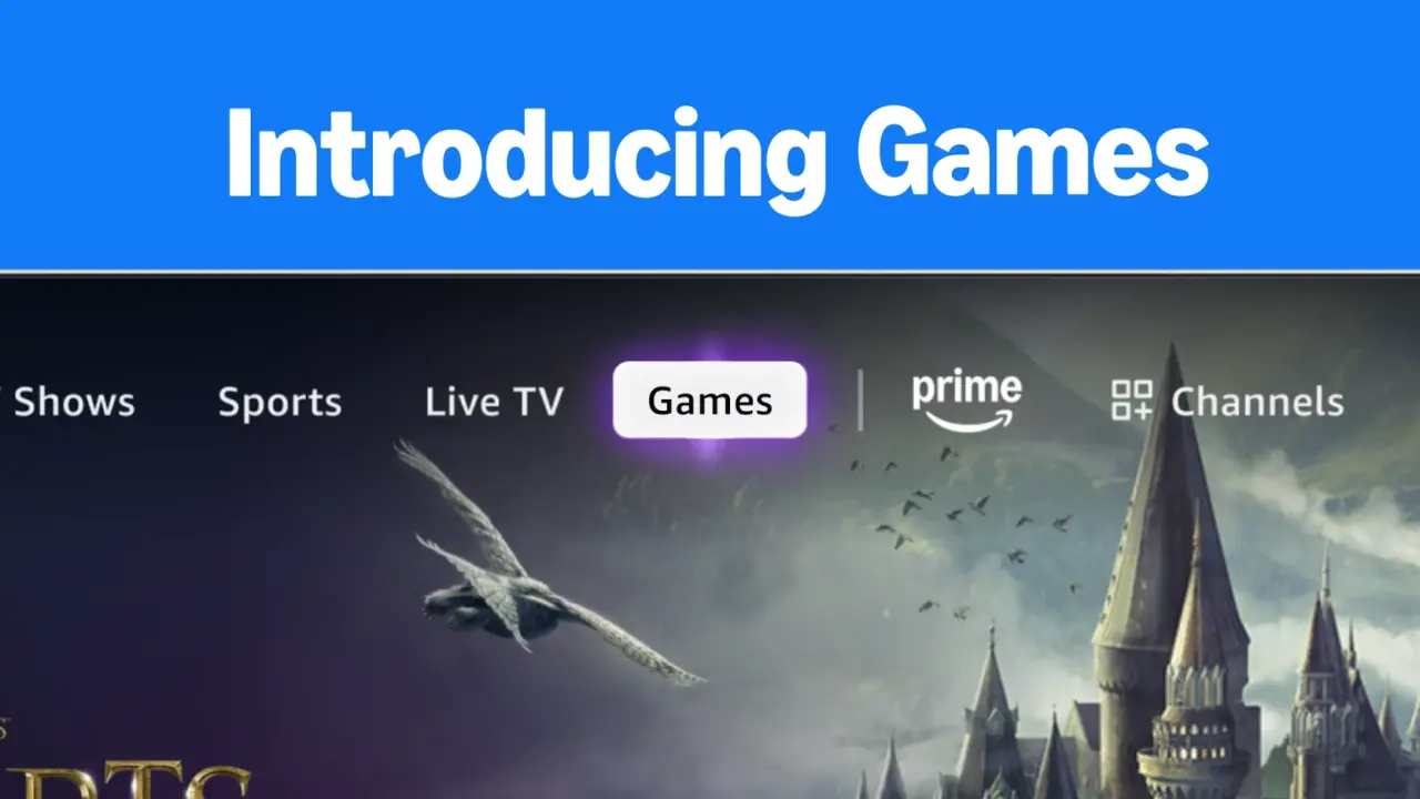 Amazon Prime Video app interface showing the new Games tab