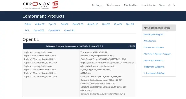 Apple M1, M2 Chips Pass First Global OpenCL 3.1 Certification on Linux