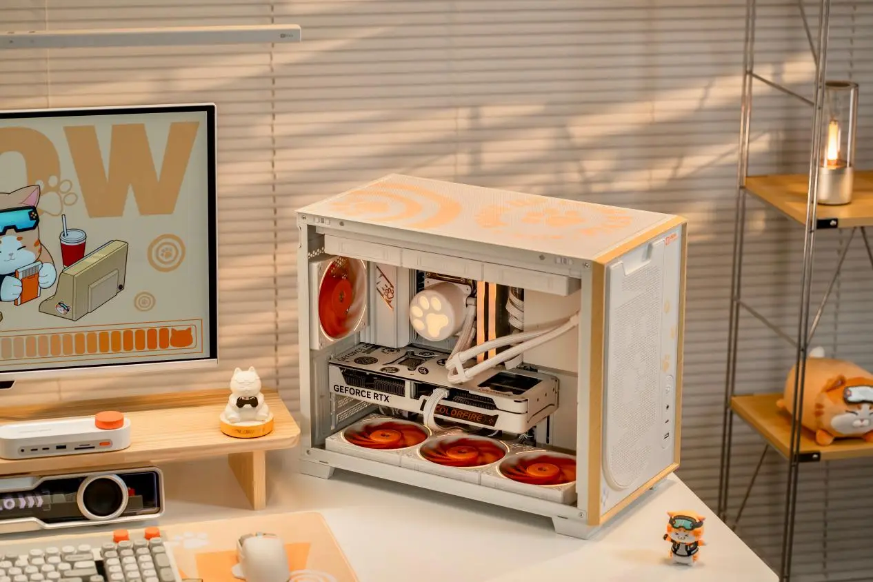 Colorful ME26A PC case with wood grain finish