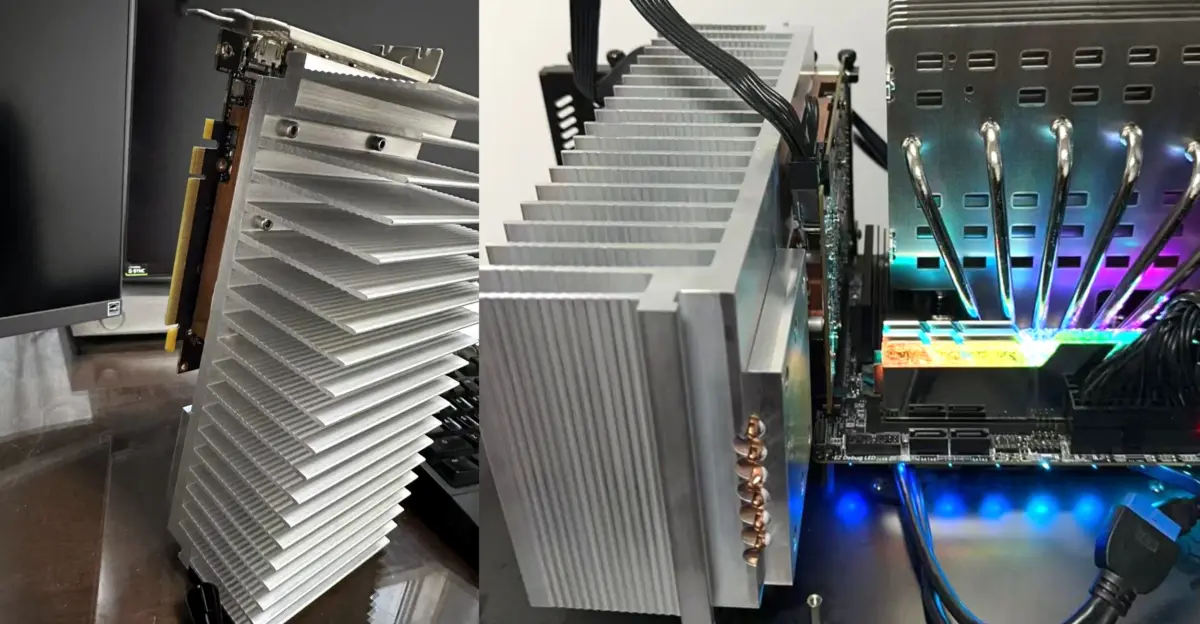 Fanless RTX 4060 Uses 2.5kg Aluminum Heatsink for Silent Cooling