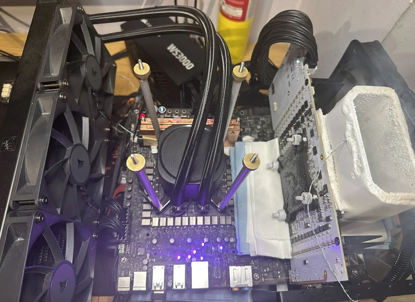 GALAX RTX 5090D graphics card on liquid nitrogen cooling setup