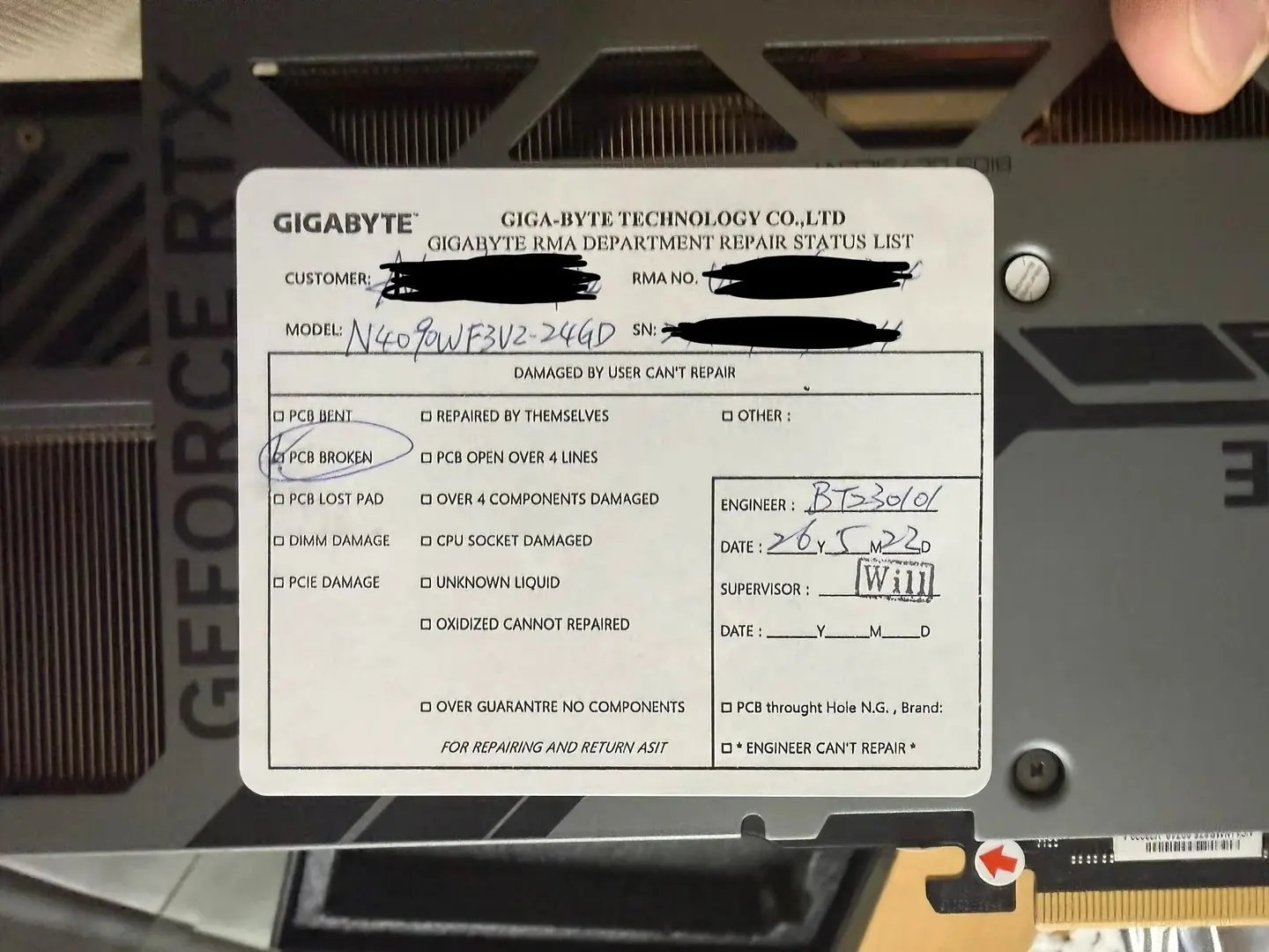 GIGABYTE RTX 4090 graphics card