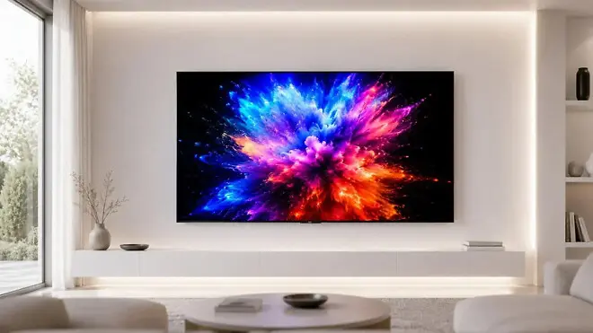 Abstract representation of OLED panel manufacturing technology