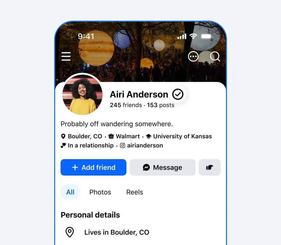 Facebook Verified badge concept