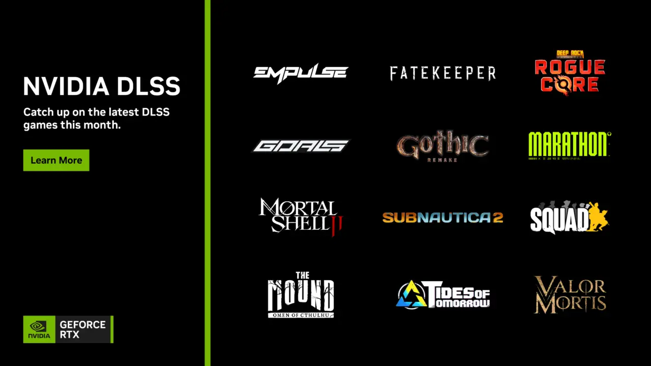 NVIDIA DLSS June Update Adds Frame Gen to Subnautica 2 and Marathon