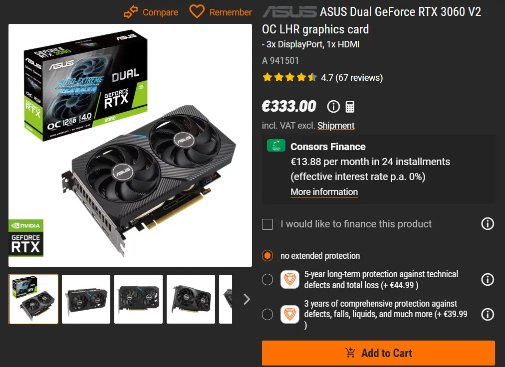 NVIDIA GeForce RTX 3060 12 GB graphics card