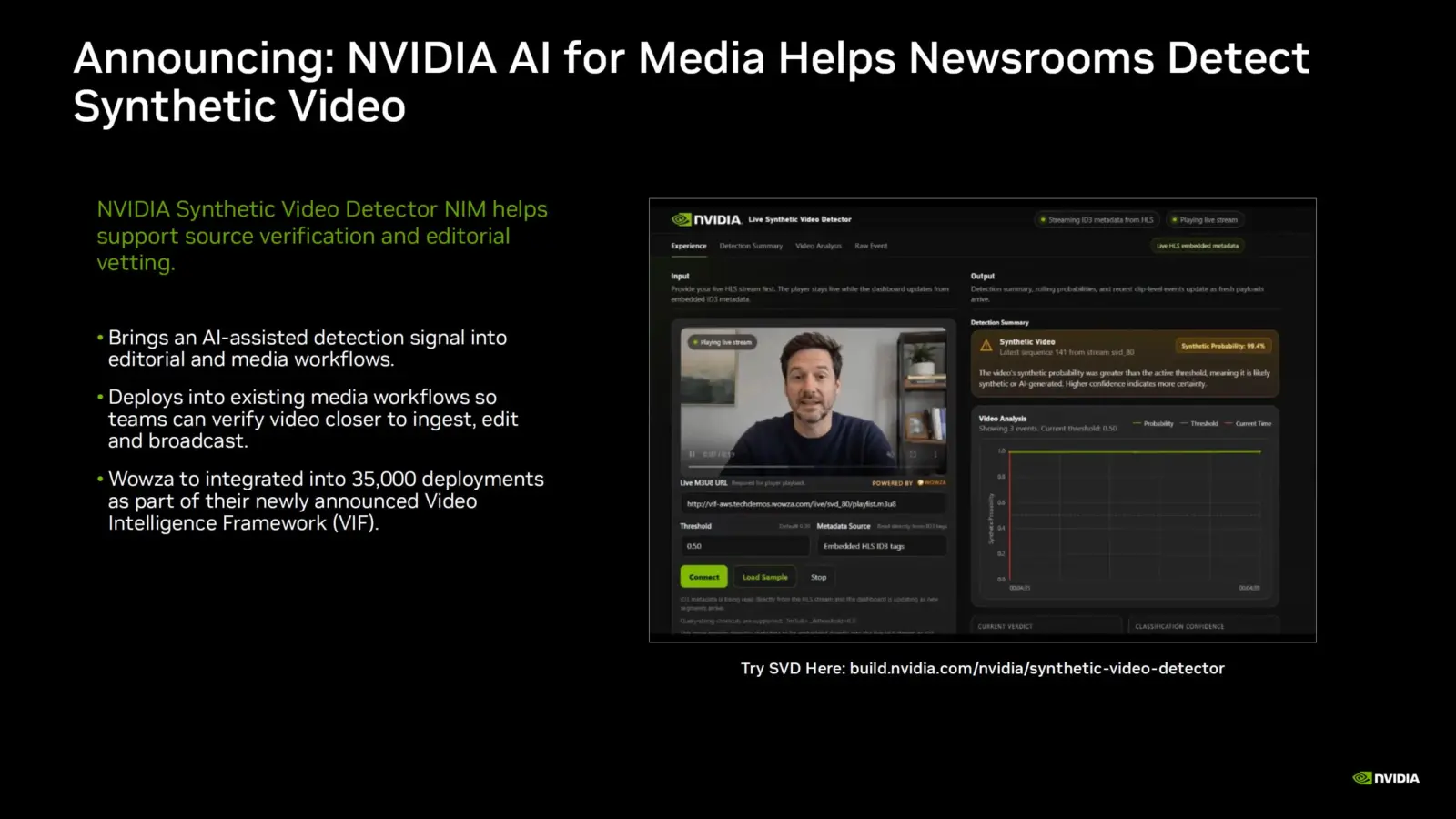 NVIDIA Synthetic Video Detector interface or concept art
