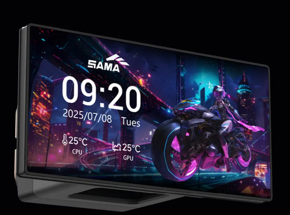SAMA S300 Series AIO liquid cooler with 6-inch display