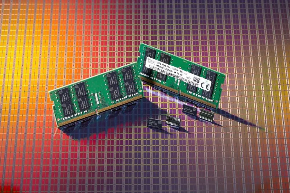 Samsung DDR5 memory modules on a circuit board