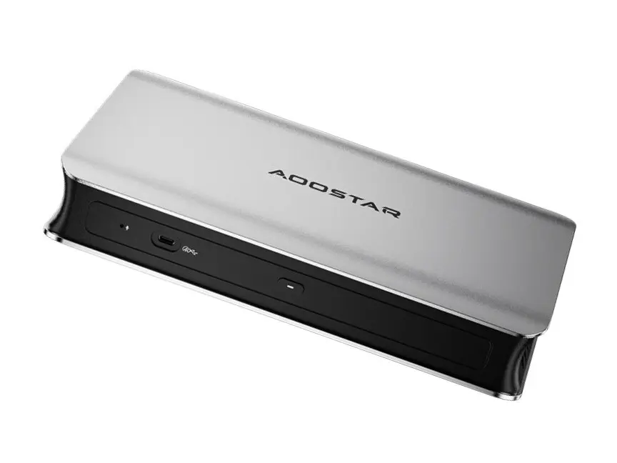 AOOSTAR NEX 395 mini PC rear I/O panel showing ports