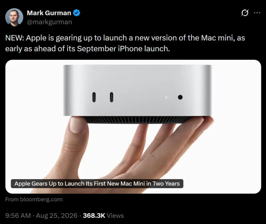 Apple Mac mini M5 and M6 Chips Expected Soon