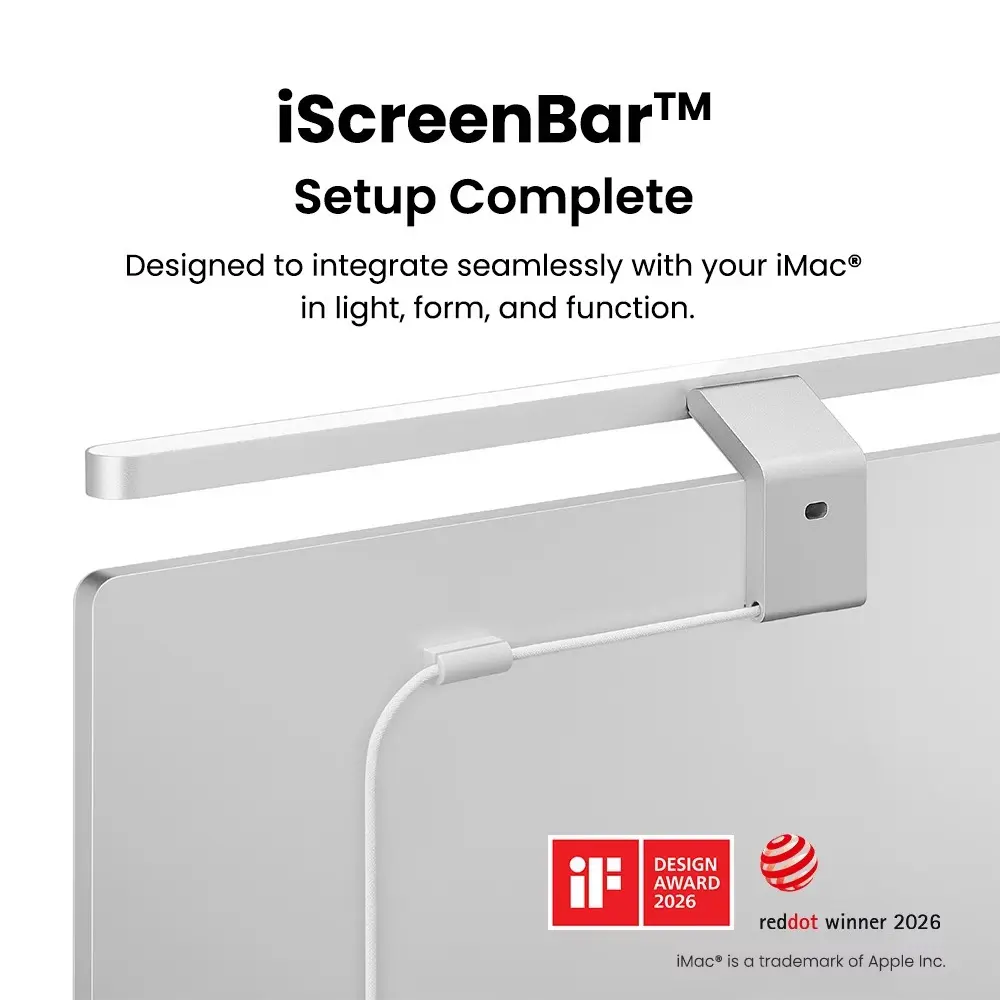 BenQ iScreenBar attached to an iMac display