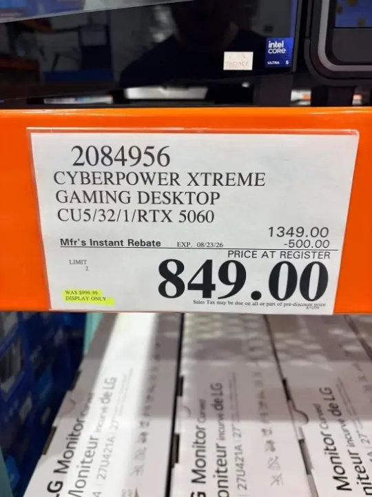 CyberPowerPC RTX 5060 Desktop Drops to $749 at Costco