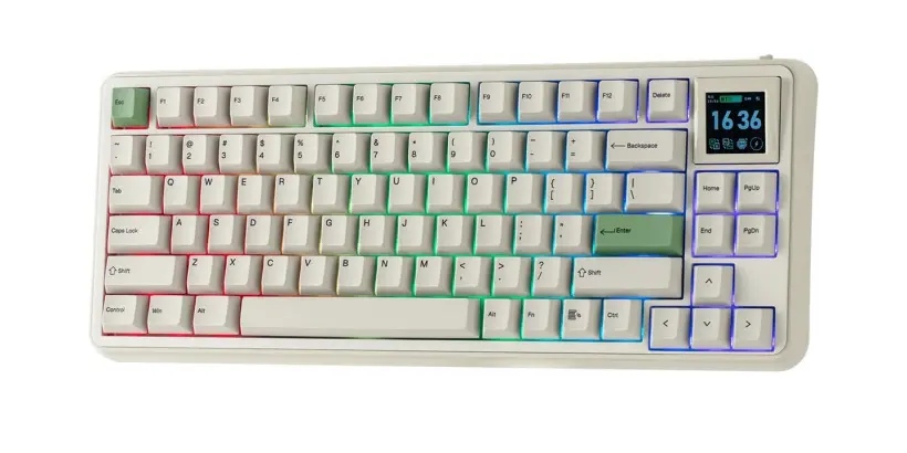 EPOMAKER RT75 Tri-Mode Keyboard Launches with Modular Screen for $89