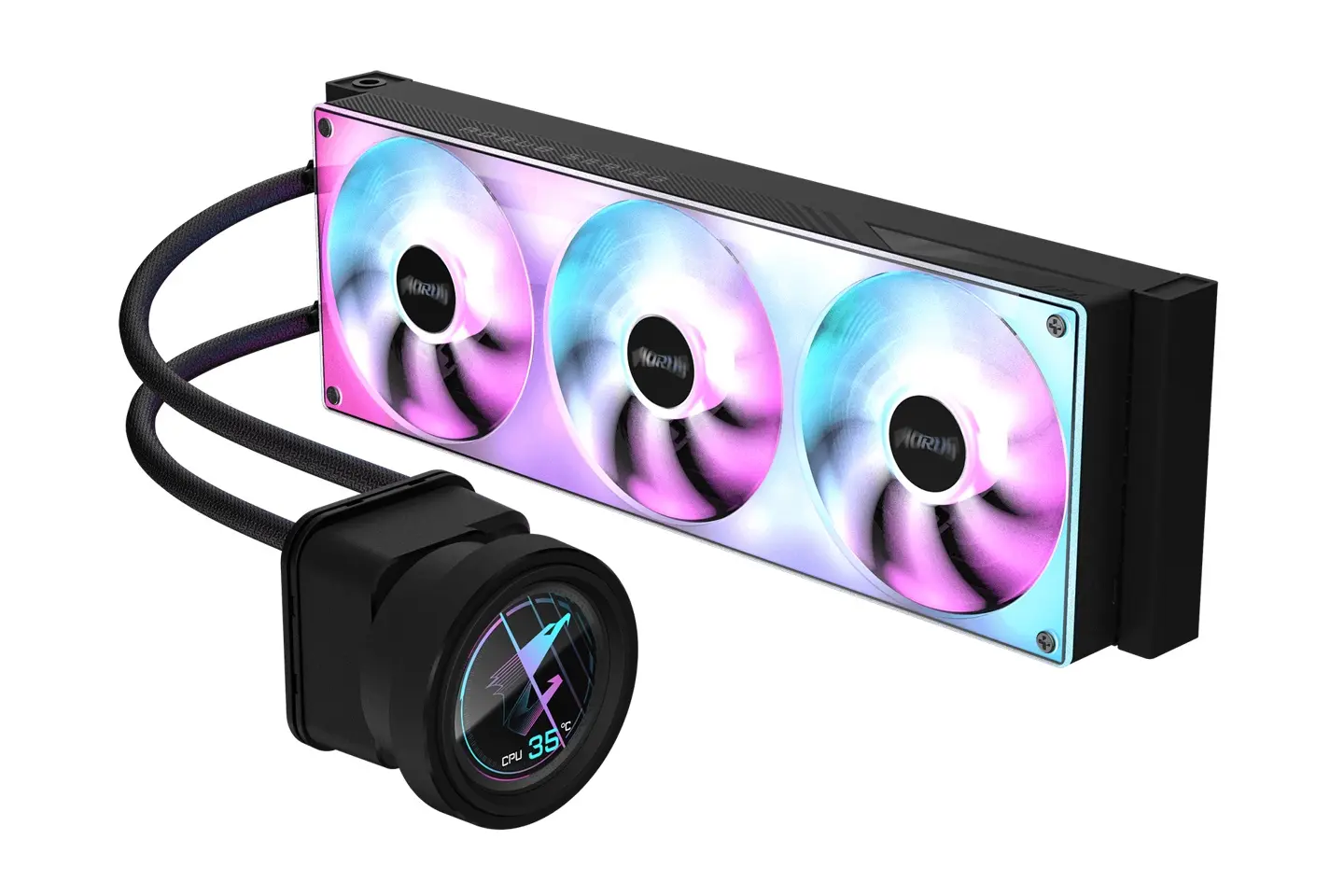 GIGABYTE AORUS ELITE AIO liquid cooler with integrated fan frame