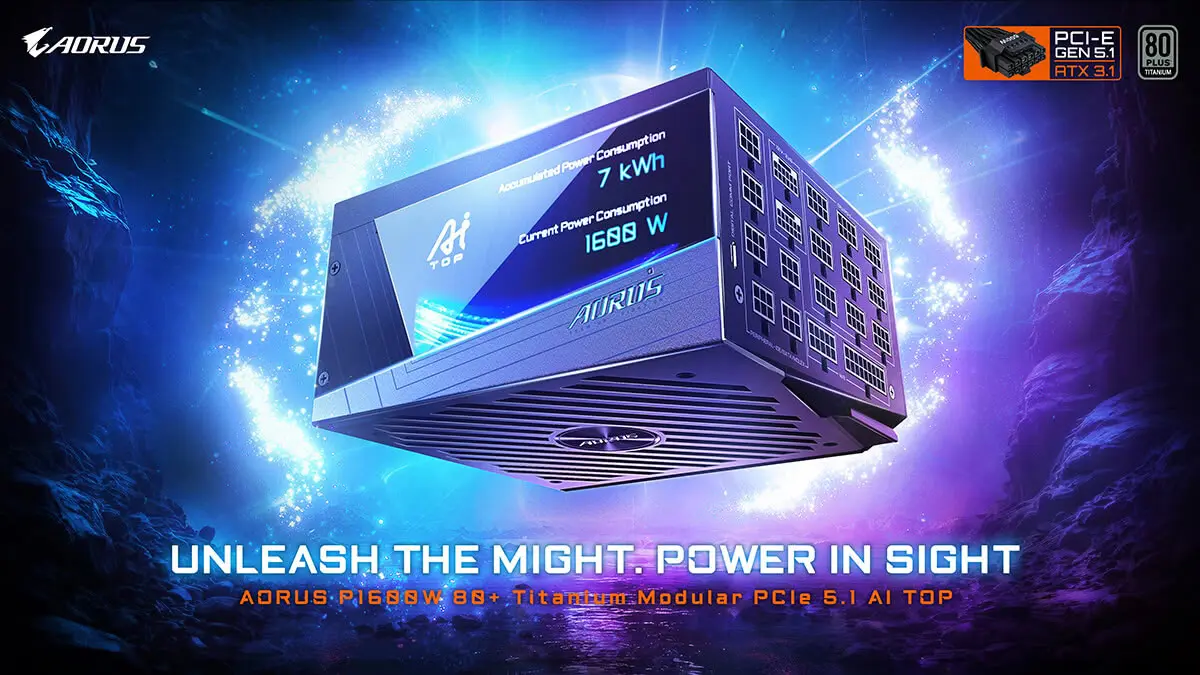 Gigabyte AORUS P1600W PSU Launches With 80 Plus Titanium and GaN Tech
