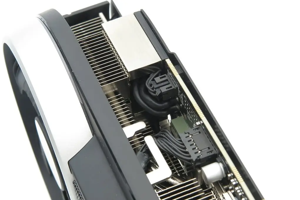Gigabyte RTX 5080 graphics card with active cooling on power connector