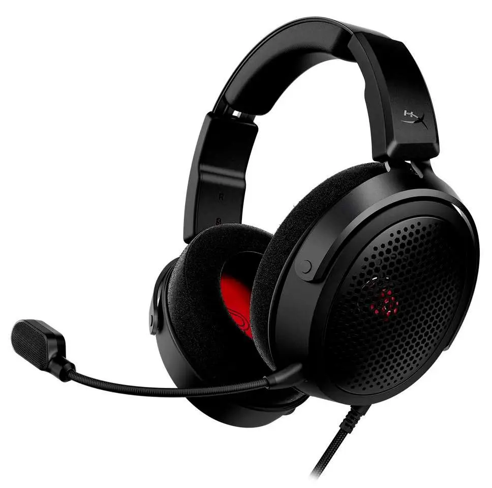 HyperX Cloud Alpha Air headset, Pulsefire Haste 3 Pro mouse, and SoloCast 2 Pro microphone