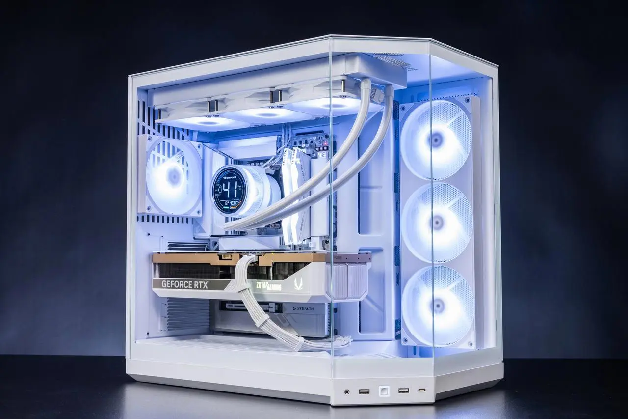 HYTE Y50 RGB Essential PC case with 3-split panorama glass