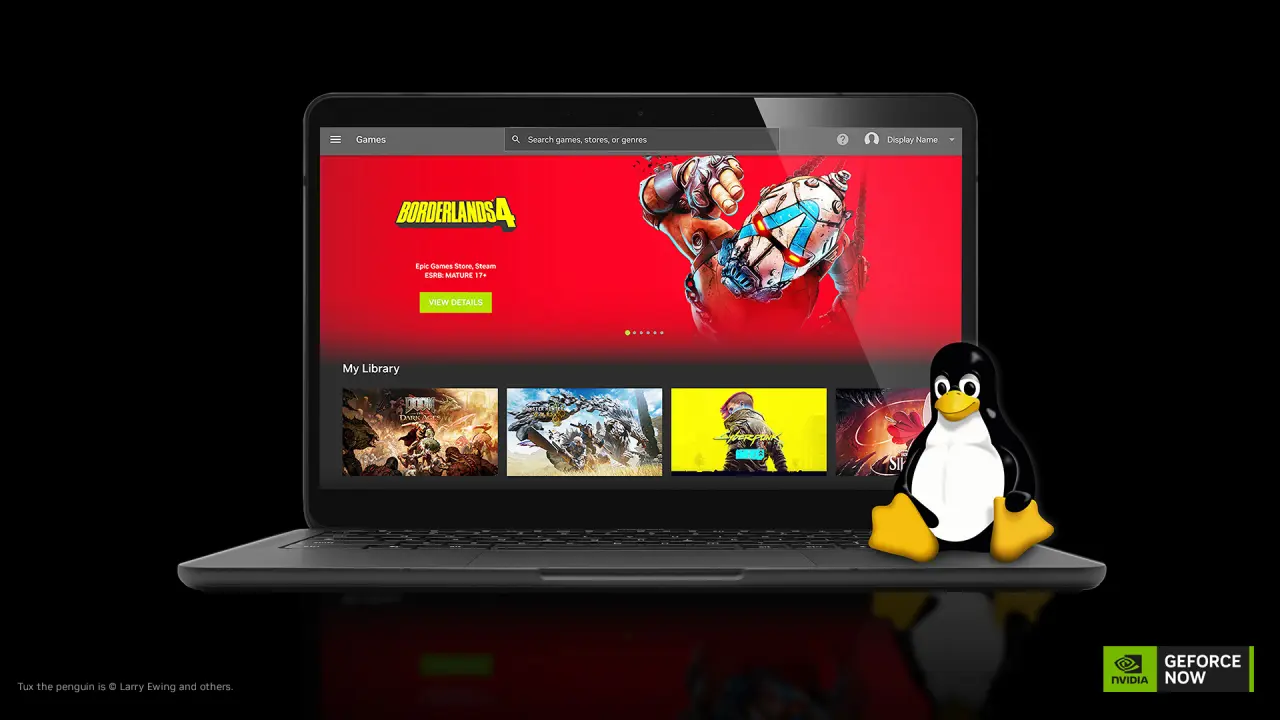 NVIDIA GeForce NOW interface on Linux