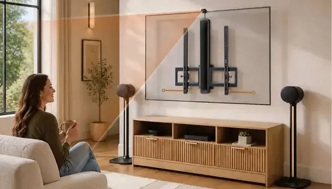 Pallegear AI Adaptive TV Wall Mount Tracks Viewers for Auto-Angle