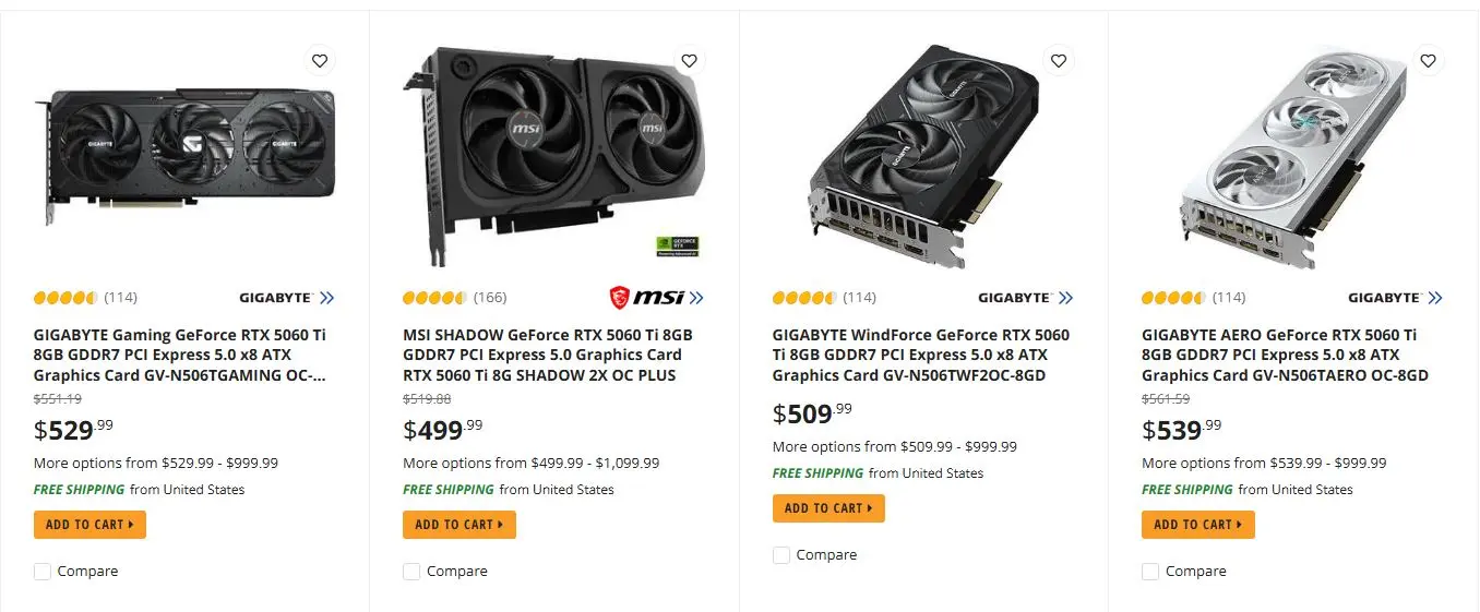 MSI GeForce RTX 5060 Ti 8 GB graphics card