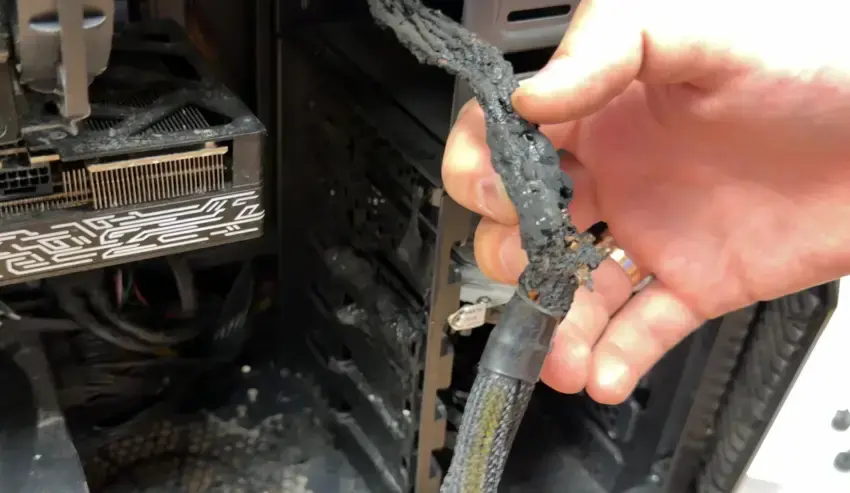 RTX 5070 Power Cable Melts After User Forces Single 8-Pin Splitter