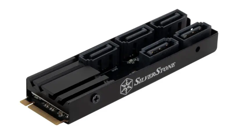 SilverStone ECS07 Converts M.2 PCIe to 5 SATA III