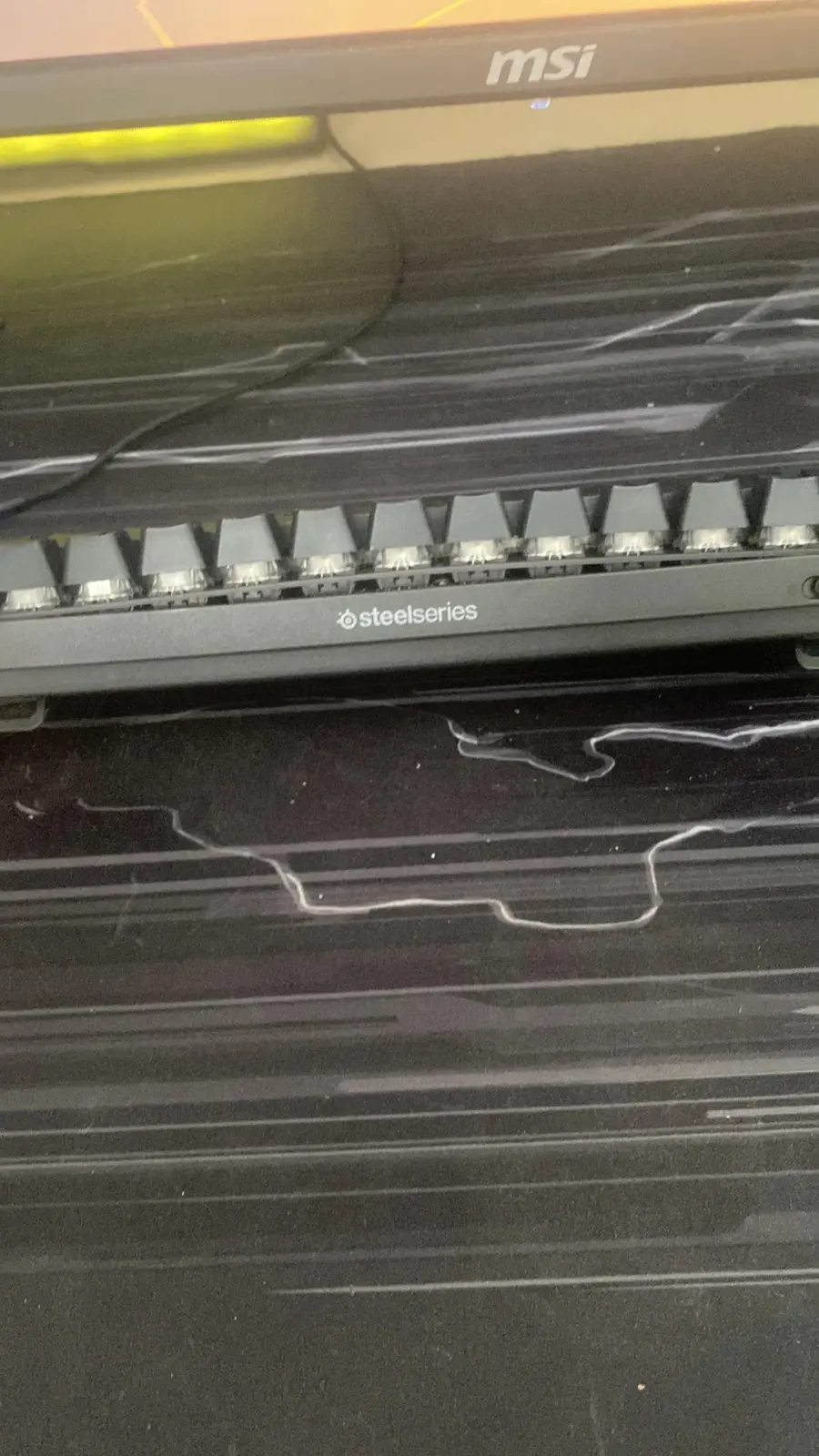 Swollen battery inside a SteelSeries wireless keyboard