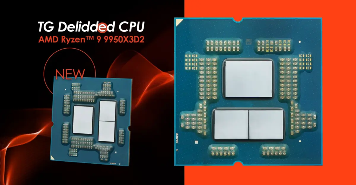 Thermal Grizzly Sells Pre-Delidded Ryzen 9 9950X3D2 for $1,403