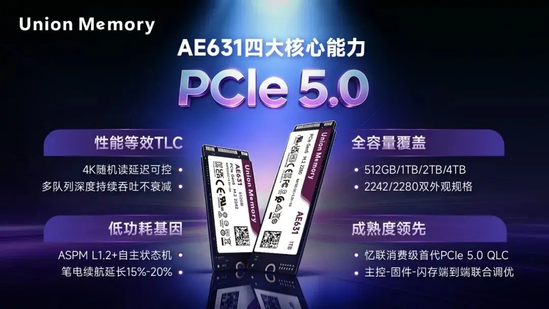Union Memory AE631: PCIe Gen5 QLC SSD Claims TLC Speeds