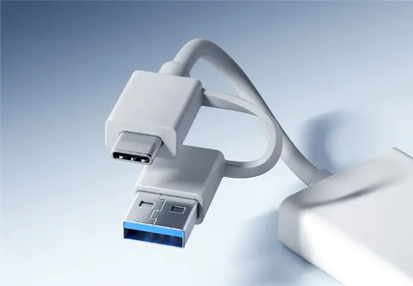 Close-up of a USB 3.0 Type-A connector showing the dual-layer pin design
