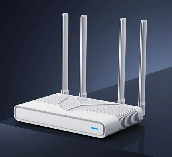 Wi-Fi 7 router on a desk
