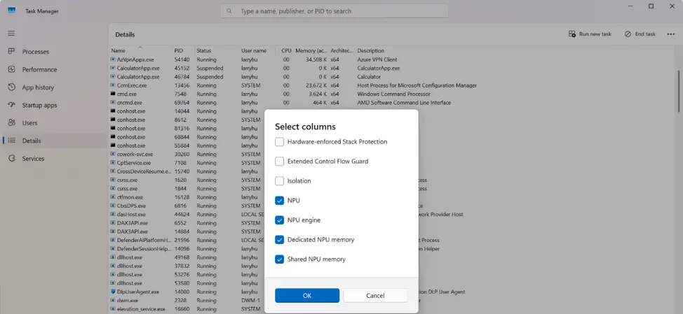 Windows 11 Task Manager interface showing process details